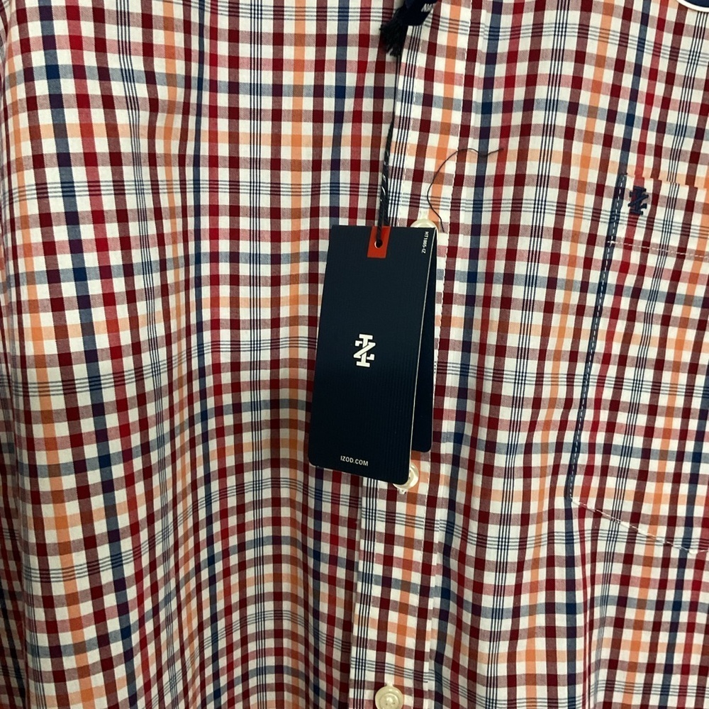IZOD   MEN Plaid Shirt - Red and Blue. SIZE XXL - Picture 6 of 7